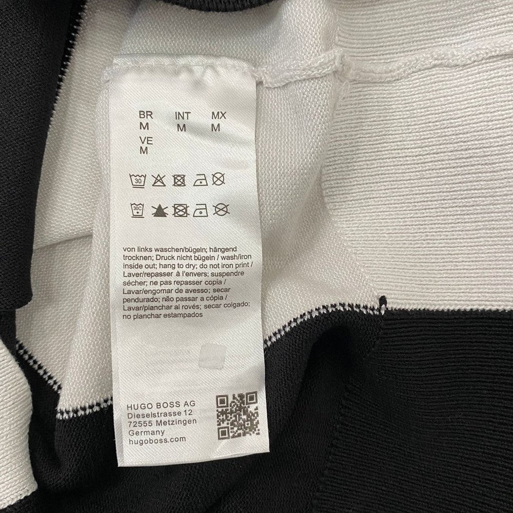 NWT Hugo Boss Men's Cotton Zip Neck Sweater With Color-Blocking Black S - XL - Picture 5 of 6